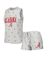 Women's Concepts Sport Cream Alabama Crimson Tide Agenda Stars Tank Top and Shorts Sleep Set