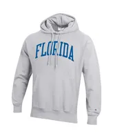 Men's Champion Heathered Gray Florida Gators Team Arch Reverse Weave Pullover Hoodie