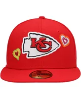 Men's New Era Red Kansas City Chiefs Chain Stitch Heart 59Fifty Fitted Hat