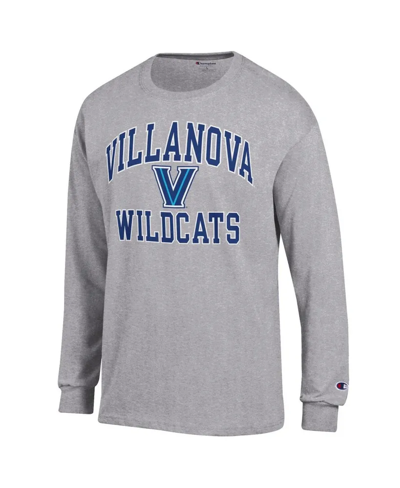 Men's Champion Heather Gray Villanova Wildcats High Motor Long Sleeve T-shirt