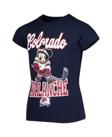 Big Girls Navy Colorado Avalanche Mickey Mouse Go Team T-shirt