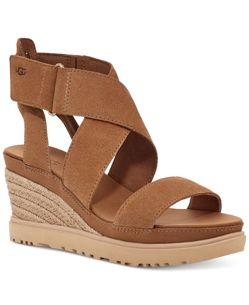 Ugg Women's Ileana Ankle-Strap Espadrille Platform Wedge Sandals