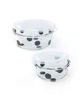 Kate Spade New York Deco Dot Round Food Storage Set, 2 Piece