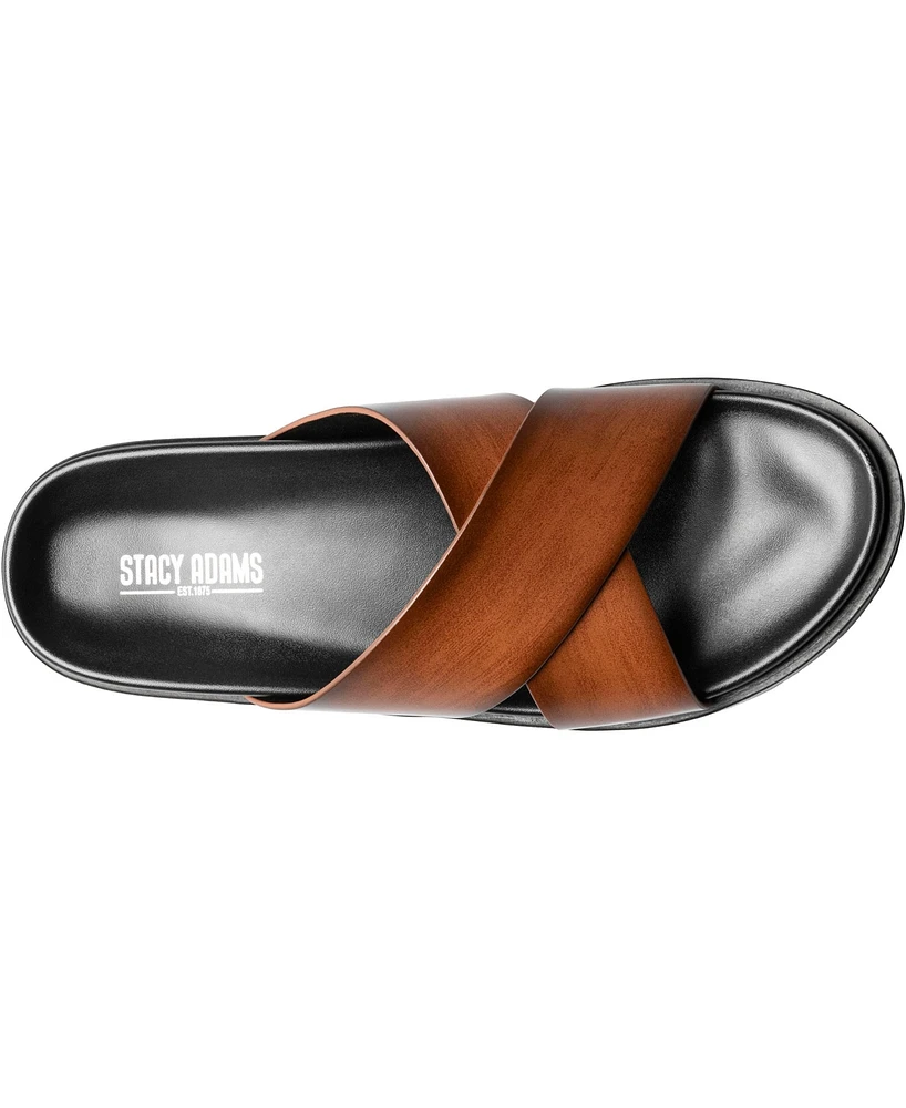 Stacy Adams Men's Montel Cross Strap Slide Sandal