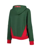 Women's Starter Green Minnesota Wild Wishbone Half-Zip Hoodie