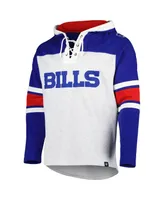 Men's '47 Brand Buffalo Bills Heather Gray Gridiron Lace-Up Pullover Hoodie