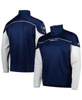 Men's adidas Navy Ga Tech Yellow Jackets Aeroready Knit Quarter-Snap Jacket