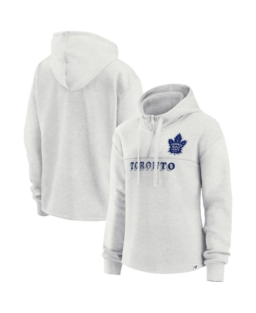 Women's Fanatics Ash Toronto Maple Leafs True Classics Legacy Quarter-Zip Hoodie