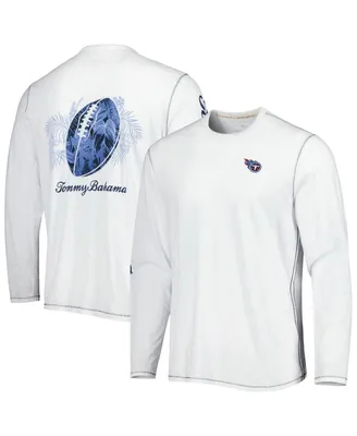 Men's Tommy Bahama White Tennessee Titans Laces Out Billboard Long Sleeve T-shirt