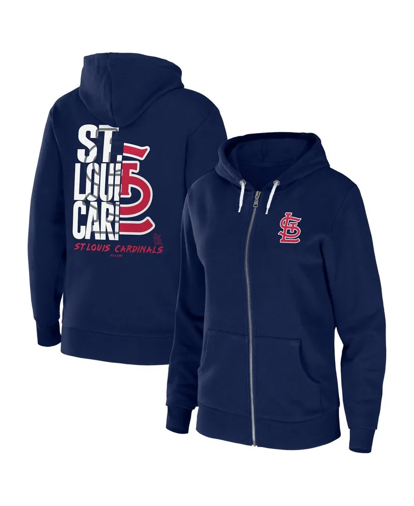 Women's Wear by Erin Andrews Navy St. Louis Cardinals Sponge Fleece Full-Zip Hoodie