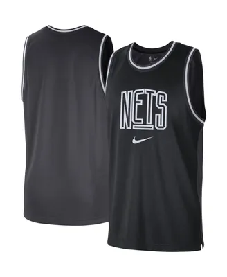 Men's Nike Black, Anthracite Brooklyn Nets Courtside Versus Force Split Dna Performance Mesh Tank Top