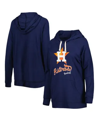 Profile Women's Navy Houston Astros Plus Size Colorblock Pullover Hoodie