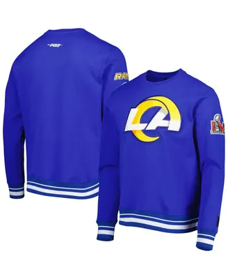 Men's Pro Standard Royal Los Angeles Rams Mash Up Pullover Sweatshirt