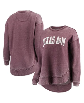 Women's Pressbox Maroon Texas A&M Aggies Vintage-Like Wash Pullover Sweatshirt