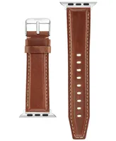 WITHit Honey Brown Smooth Genuine Leather Band designed for Apple Watch 42mm (Series 1-3 only) & 44/45/46/49mm (Ultra & Ultra 2)