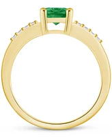 Emerald (1-1/5 ct. t.w.) & Diamond (1/8 Ring 14k Gold