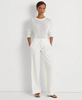 Lauren Ralph Wide-Leg Linen Pants