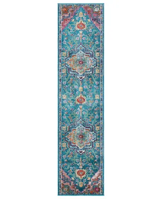 Safavieh Crystal CRS501 Teal and Rose 2'2" x 9' Runner Area Rug