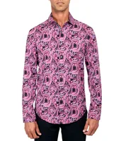 Society of Threads Men's Regular-Fit Non-Iron Performance Stretch Paisley Button-Down Shirt