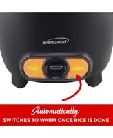 Brentwood 3 Cup Uncooked/6 Cup Cooked Non Stick Rice Cooker in Black