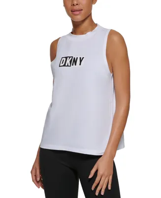 Dkny Sports Women's Two Tone Logo Print Tank Top