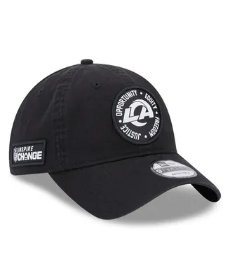 Men's New Era Black Los Angeles Rams 2022 Inspire Change 9TWENTY Adjustable Hat