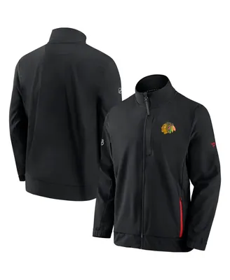 Men's Fanatics Black Chicago Blackhawks Authentic Pro Rink Coaches Full-Zip Jacket