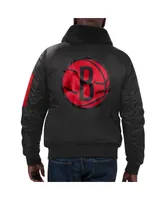 Men's Starter x Ty Mopkins Black Brooklyn Nets History Month Satin Full-Zip Jacket