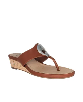Impo Women's Rocco Ornamented Thong Wedge Sandals