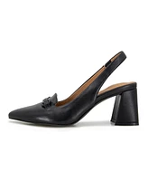 Gentle Souls Women's Dionne Pointed-Toe Block-Heel Slingback Pumps