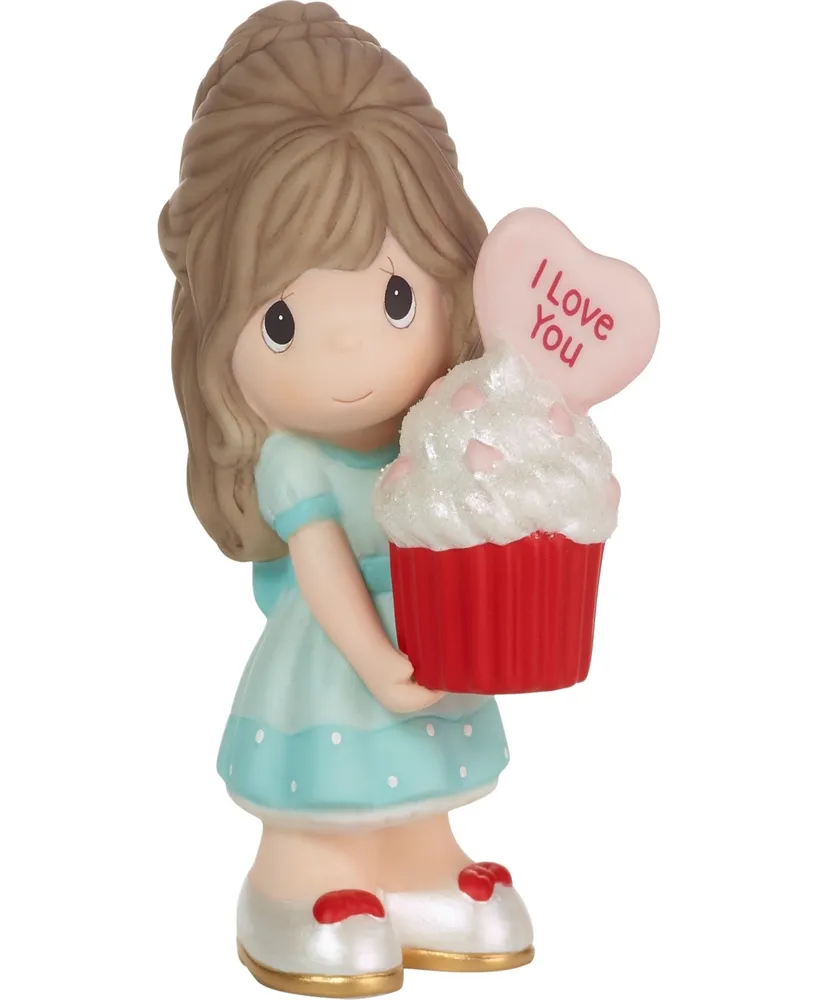 Precious Moments 222001E You Bake Me Happy Brunette Girl Porcelain Figurine