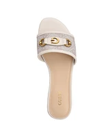 Guess Women's Hammi One Band with Logo and Hardware Flat Sandals