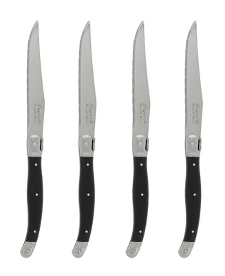 French Home Laguiole Black Steak Knives, Set of 4