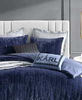 Karl Lagerfeld Paris Microfiber Printed Channel 3 Piece Duvet Cover Set