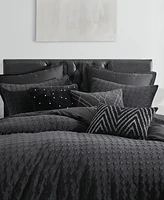 Karl Lagerfeld Paris Velvet Houndstooth 3 Piece Comforter Set, King