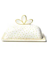 Coton Colors by Laura Johnson Deco Gold Scallop Knob Butter Dish