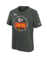 Big Boys Nike Anthracite Kansas City Chiefs Super Bowl Lvii Champions Locker Room Trophy Collection T-shirt