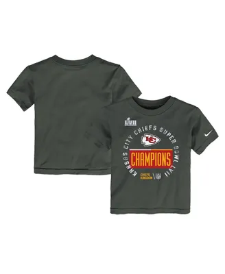 Toddler Boys and Girls Nike Anthracite Kansas City Chiefs Super Bowl Lvii Champions Locker Room Trophy Collection T-shirt