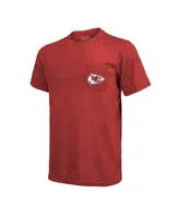 Men's Majestic Threads Red Kansas City Chiefs Super Bowl Lvii Champions Running Back Tri-Blend Pocket T-shirt