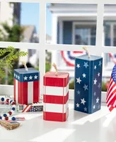 Glitzhome 9.75" H Wooden Patriotic, Americana Firecracker Table Decor