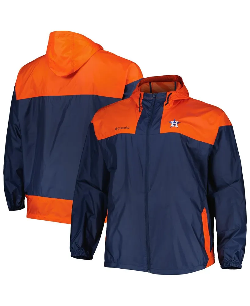 Men's Columbia Navy Houston Astros Flash Forward Challenger Omni-Shade Full-Zip Big and Tall Windbreaker