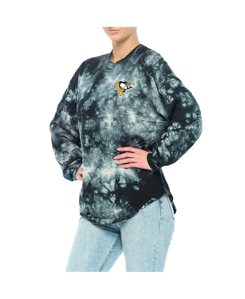Women's Fanatics Black Pittsburgh Penguins Crystal-Dye Long Sleeve T-shirt