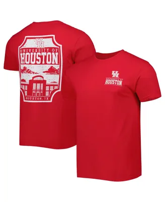 Men's Red Houston Cougars Logo Campus Icon T-shirt