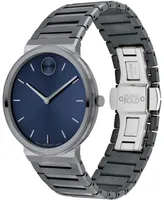 Movado Men's Bold Horizon Swiss Quartz Ionic Plated Gray Steel Watch 40mm