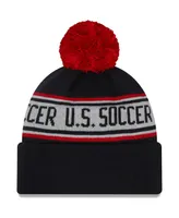 Men's New Era Navy Usmnt Repeat Cuffed Knit Hat with Pom