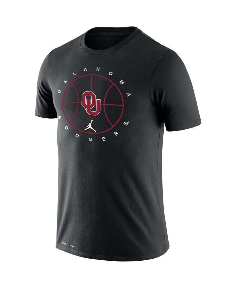 Men's Jordan Black Oklahoma Sooners Basketball Icon Legend Performance T-shirt