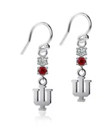 Women's Dayna Designs Indiana Hoosiers Dangle Crystal Earrings - Sliver