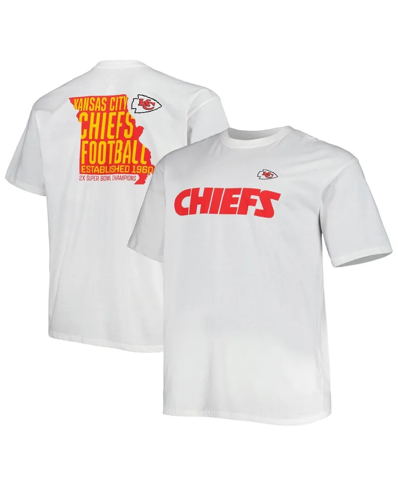 Men's Fanatics White Kansas City Chiefs Big and Tall Hometown Collection Hot Shot T-shirt