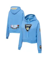 Women's Pro Standard Light Blue Southern University Jaguars 2023 Nba All-Star Game x Hbcu Classic Chenille Crop Pullover Hoodie