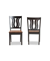 Baxton Studio Fenton Modern and Contemporary Transitional 2-Piece Finished Wood Dining Chair Set